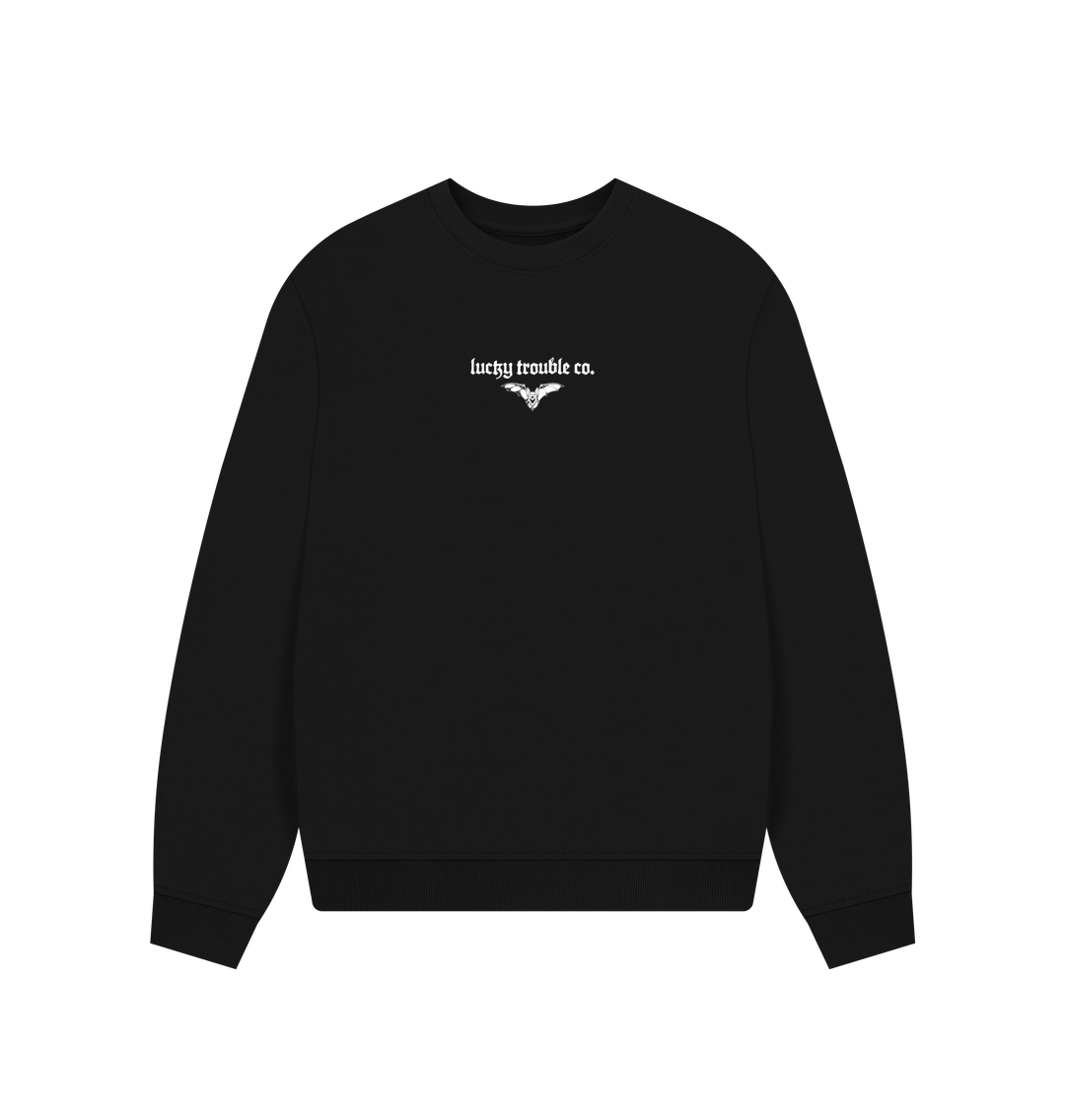 Black Women's Halloween 2024 Bat Oversized Sweatshirt