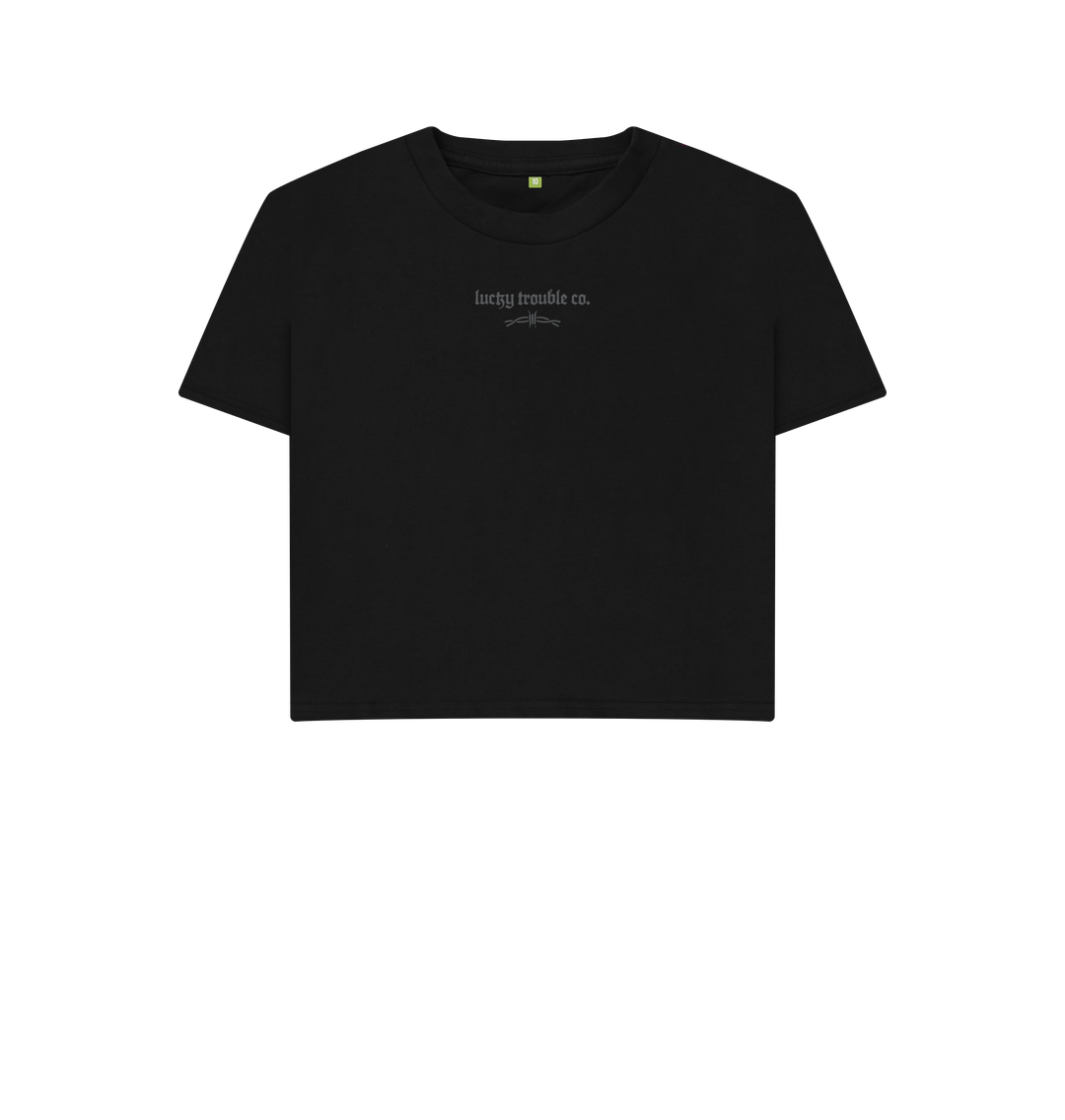 Black Classic Logo Women's Boxy Tee
