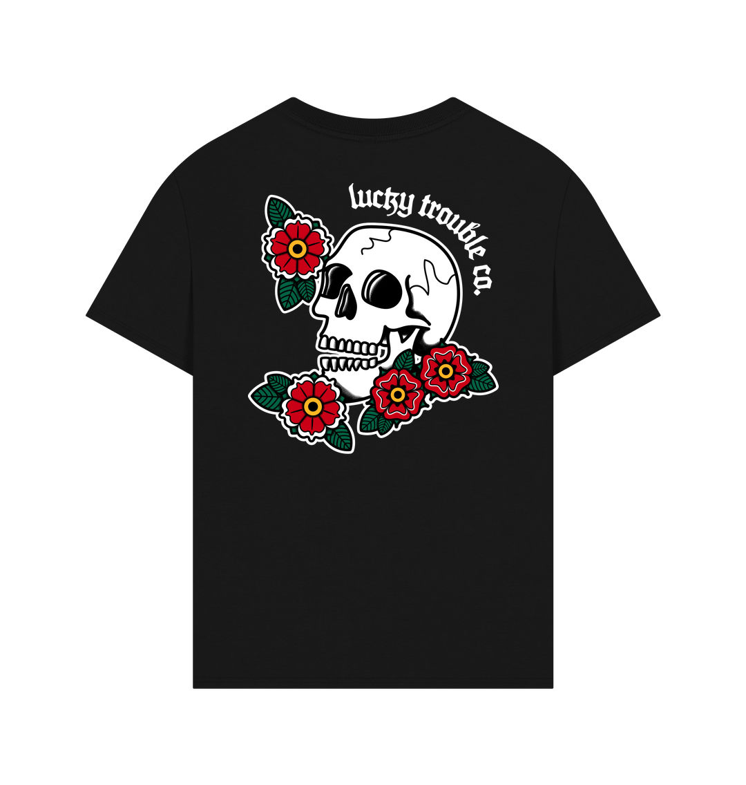 Skull & Flowers Oversized Tee