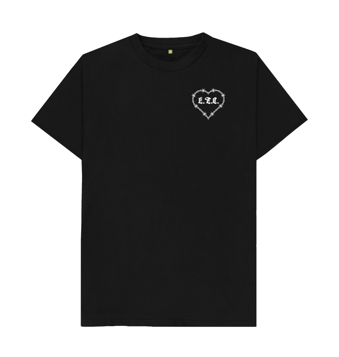 Black Barbed Heart Tee - Black