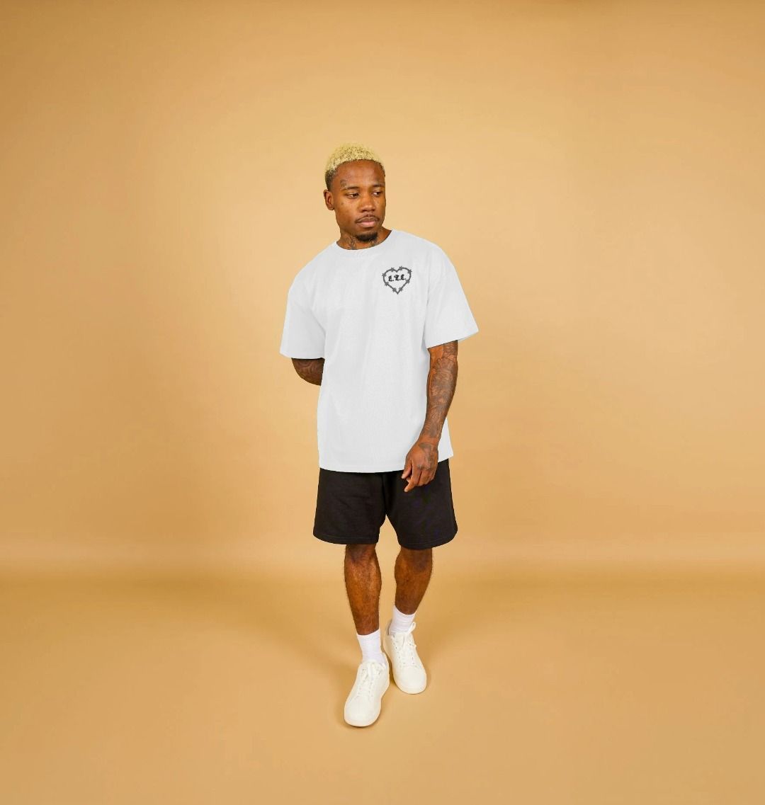 Barbed Heart Oversized Tee - White