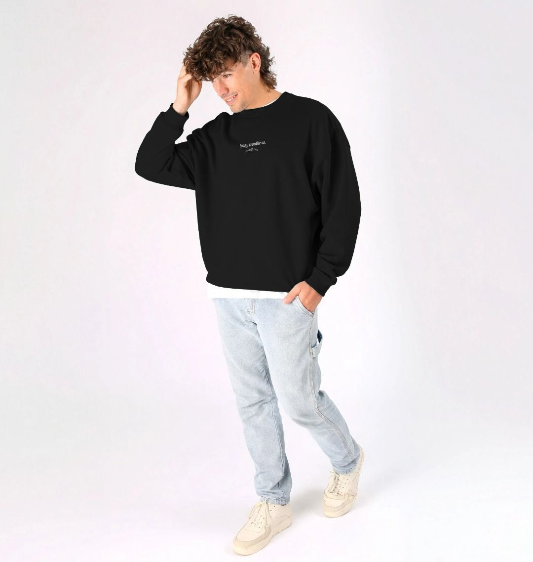Logo Oversized Crew Neck Sweatshirt