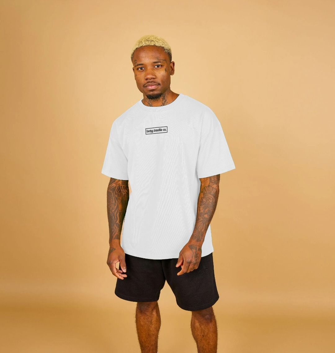 "Good Fortune" Oversized Tee - White/Green